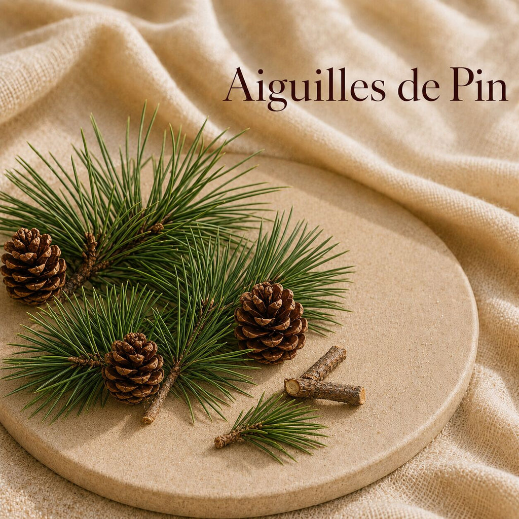 Fondant parfumé Aiguilles de Pin alvea, présenté dans une ambiance naturelle et apaisante.