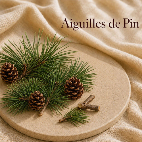 Fondant parfumé Aiguilles de Pin alvea, présenté dans une ambiance naturelle et apaisante.