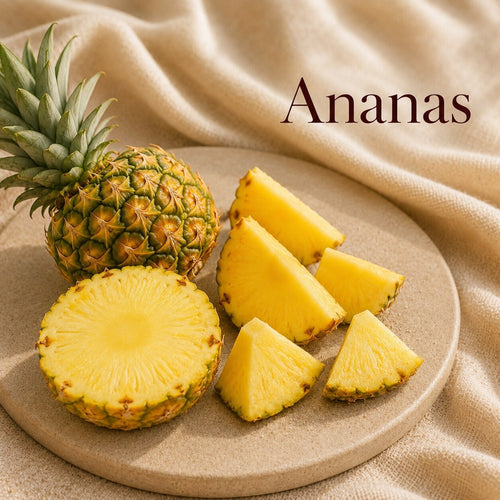 Fondant parfumé Ananas alvea, présenté dans une ambiance fruitée.