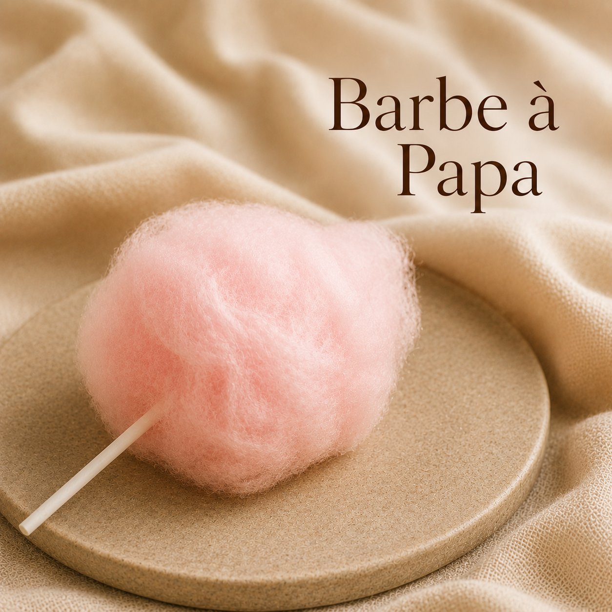 Fondant parfumé Barbe à Papa alvea, présenté dans une ambiance gourmande.