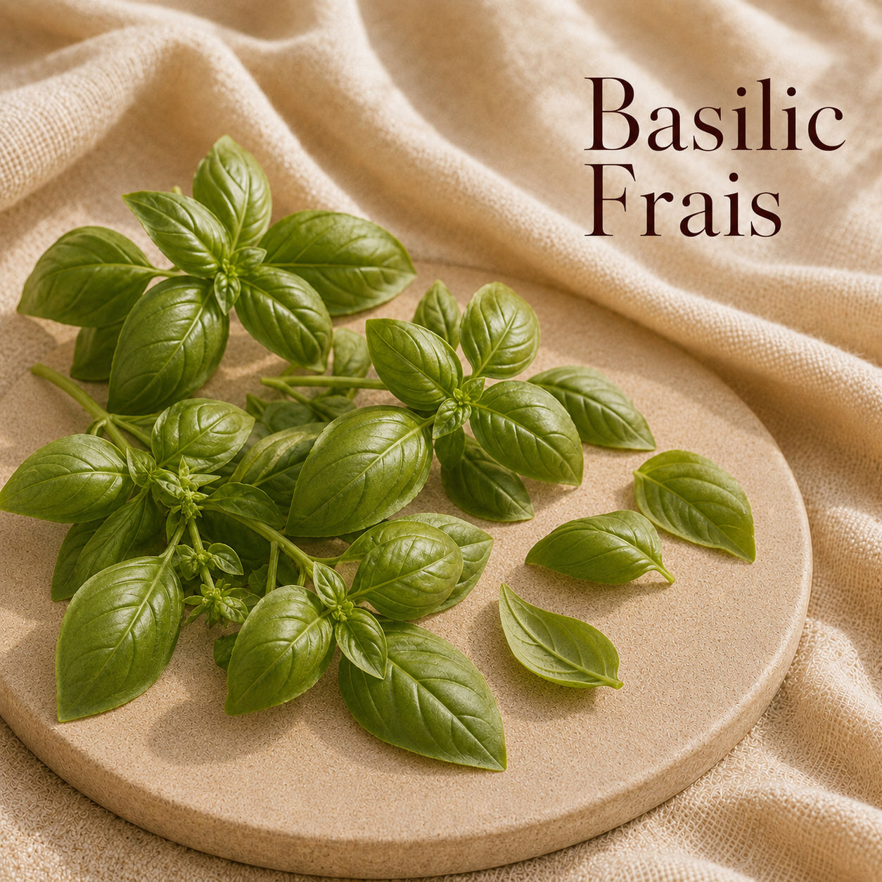 Fondant parfumé Basilic Frais alvea, présenté dans une ambiance naturelle et apaisante.