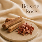 Fondant parfumé Bois de Rose alvea, présenté dans une ambiance naturelle et apaisante.