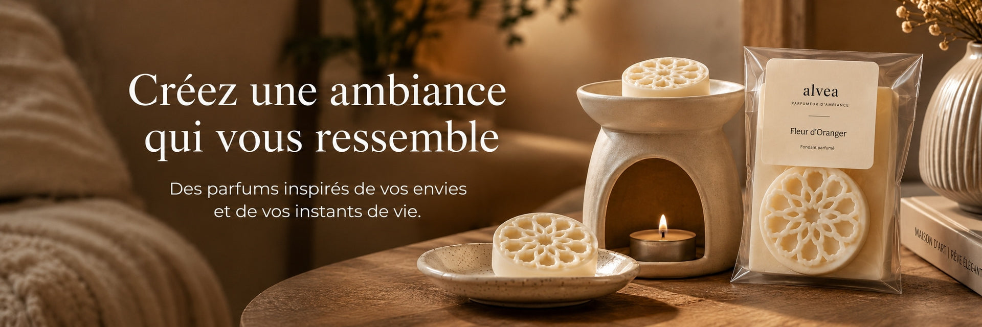 Fondant parfumé alvea dans un brûle-parfum pour créer une ambiance chaleureuse