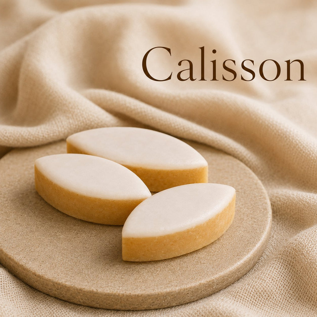 Fondant parfumé Calisson alvea, présenté dans une ambiance gourmande.