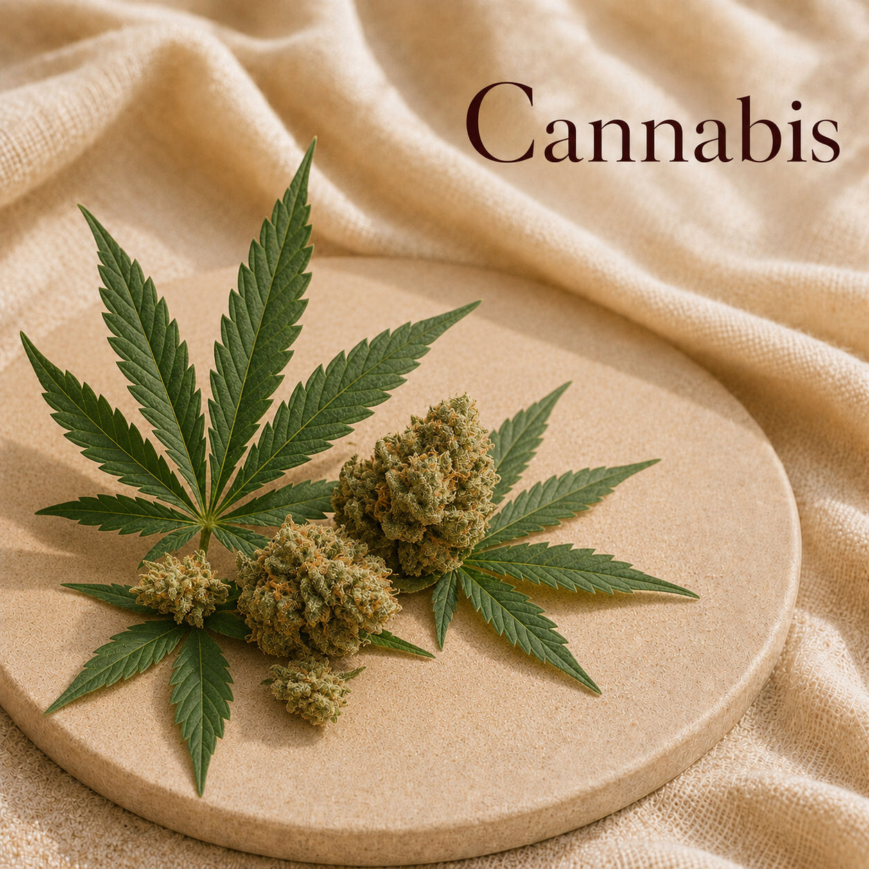 Fondant parfumé Cannabis alvea, présenté dans une ambiance naturelle et apaisante.