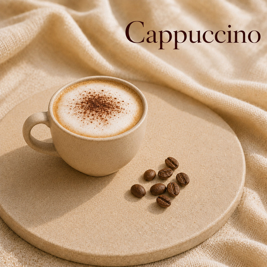 Fondant parfumé Cappuccino alvea, présenté dans une ambiance gourmande.