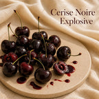 Fondant parfumé Cerise Noire Explosive alvea, présenté dans une ambiance fruitée.