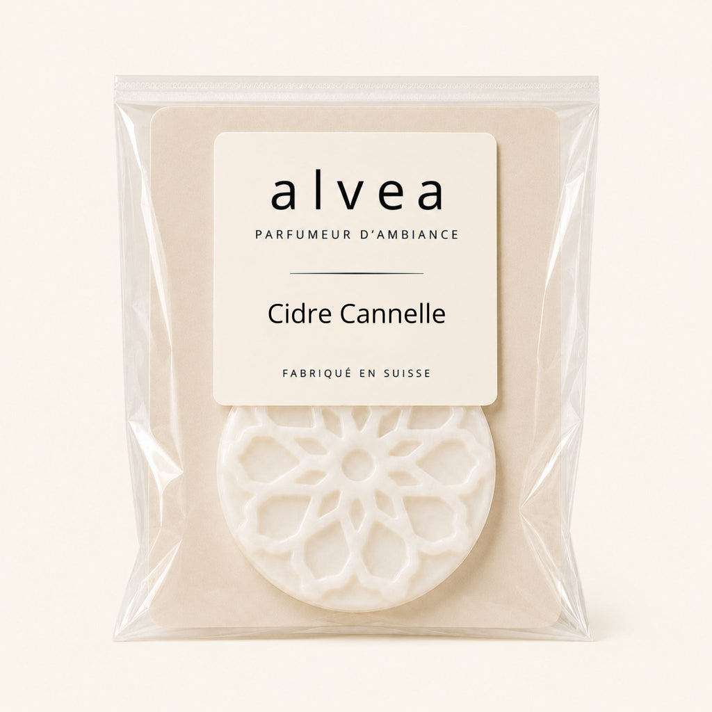 Fondant parfumé Cidre Cannelle alvea présenté dans son sachet transparent