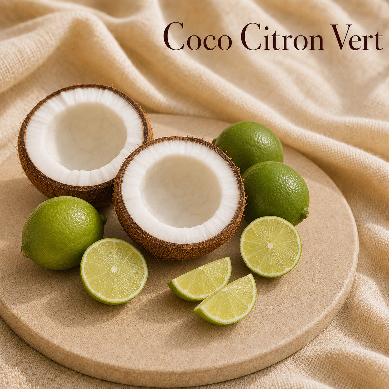 Fondant parfumé Coco Citron Vert alvea, présenté dans une ambiance fruitée.