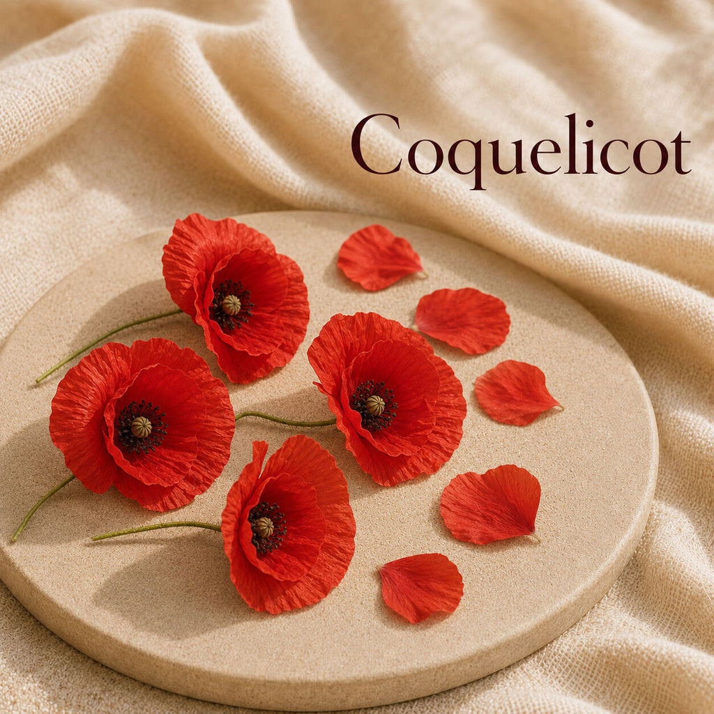 Fondant parfumé Coquelicot alvea, présenté dans une ambiance florale.