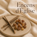 Fondant parfumé Encens d'Église alvea, présenté dans une ambiance naturelle et apaisante.