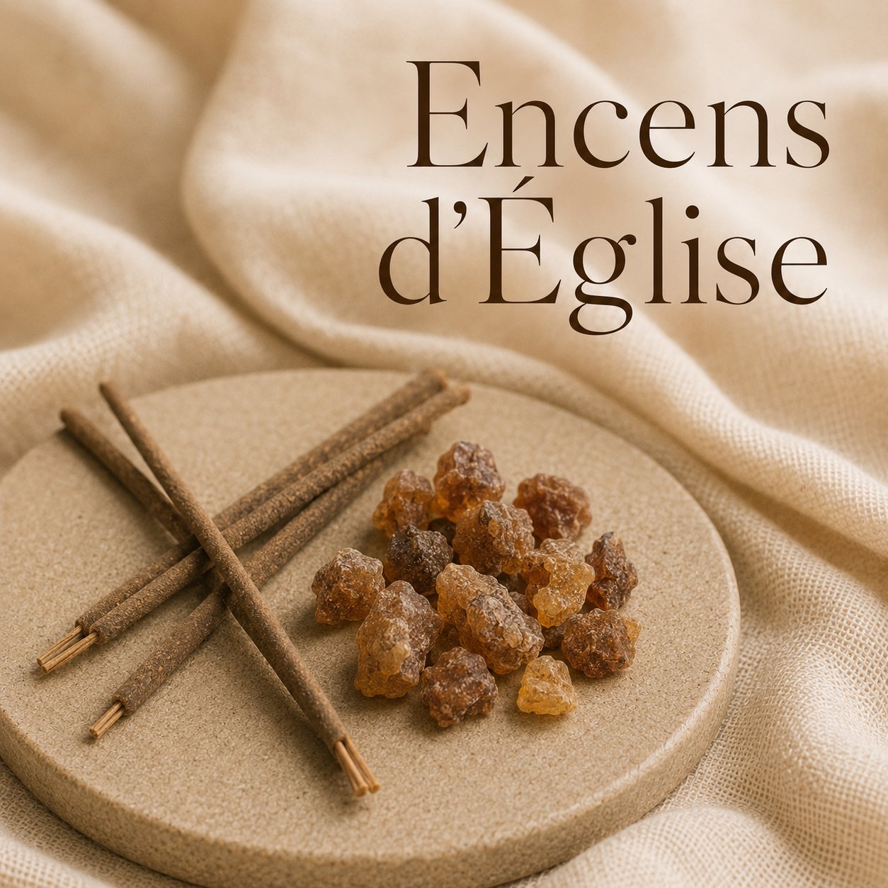 Fondant parfumé Encens d'Église alvea, présenté dans une ambiance naturelle et apaisante.