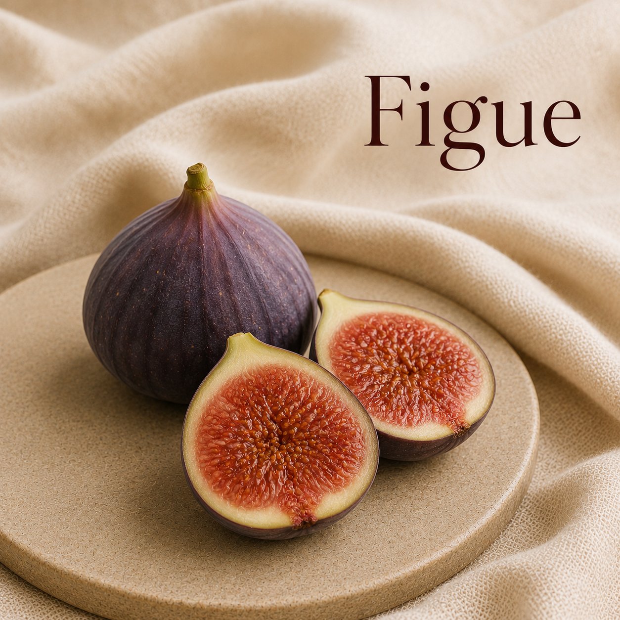 Fondant parfumé Figue alvea, présenté dans une ambiance fruitée.
