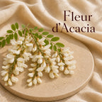 Fondant parfumé Fleur d'Acacia alvea, présenté dans une ambiance florale.
