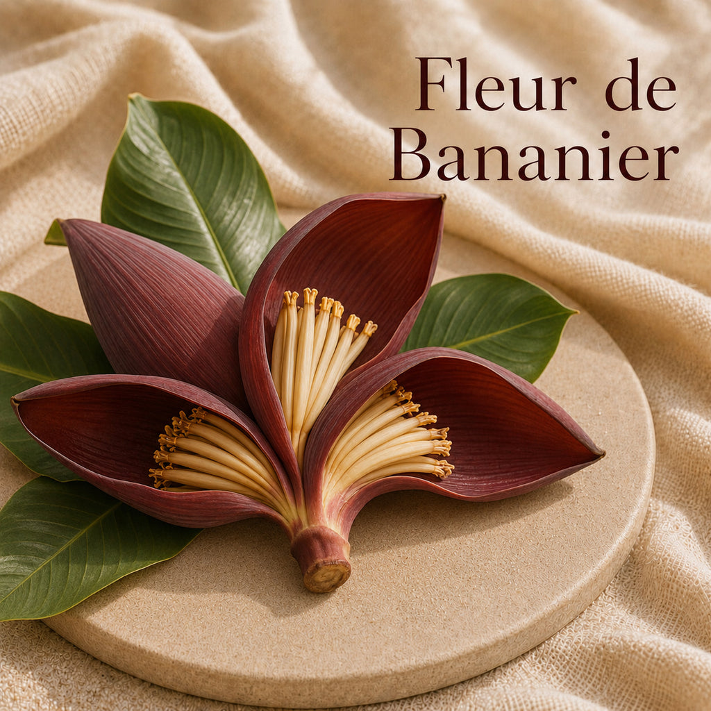 Fondant parfumé Fleur de Bananier alvea, présenté dans une ambiance florale.