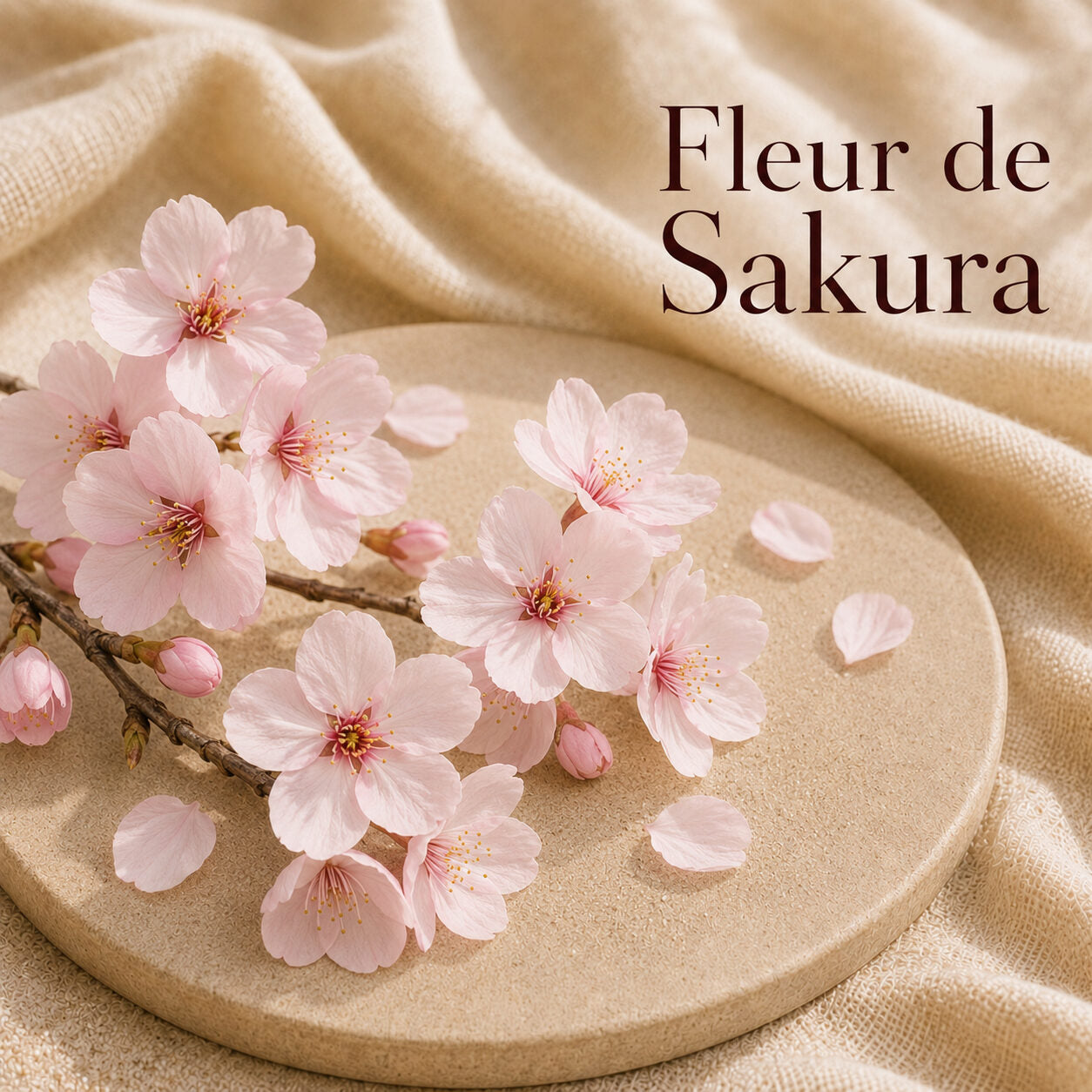 Fondant parfumé Fleur de Sakura alvea, présenté dans une ambiance florale.