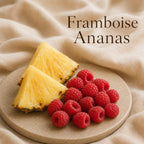 Fondant parfumé Framboise Ananas alvea, présenté dans une ambiance fruitée.