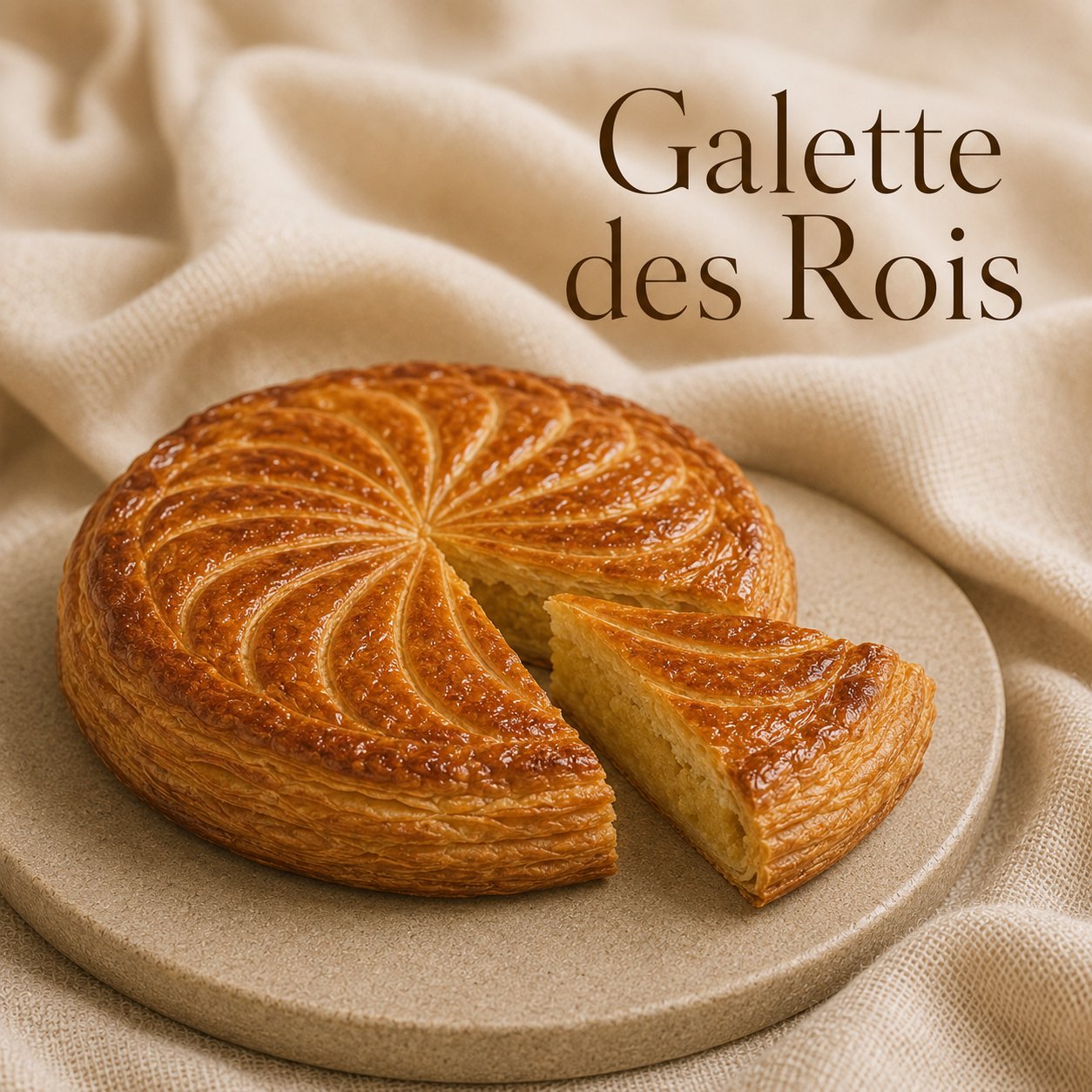Fondant parfumé Galette des Rois alvea, présenté dans une ambiance gourmande.