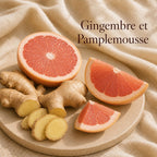 Fondant parfumé Gingembre et Pamplemousse alvea, présenté dans une ambiance naturelle et apaisante.