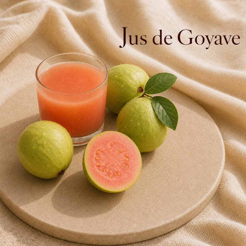 Fondant parfumé Jus de Goyave alvea, présenté dans une ambiance fruitée.