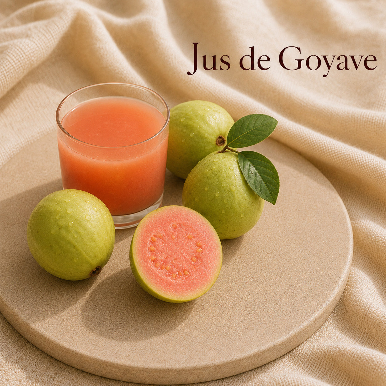 Fondant parfumé Jus de Goyave alvea, présenté dans une ambiance fruitée.