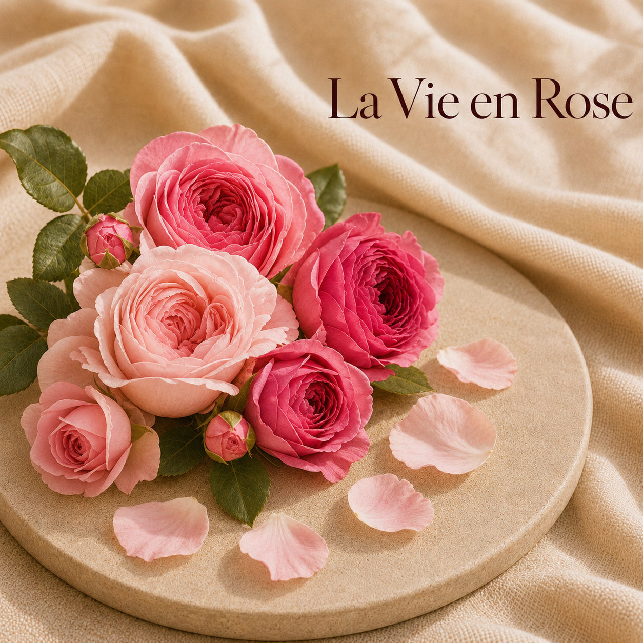 Fondant parfumé La Vie en Rose alvea, présenté dans une ambiance florale.