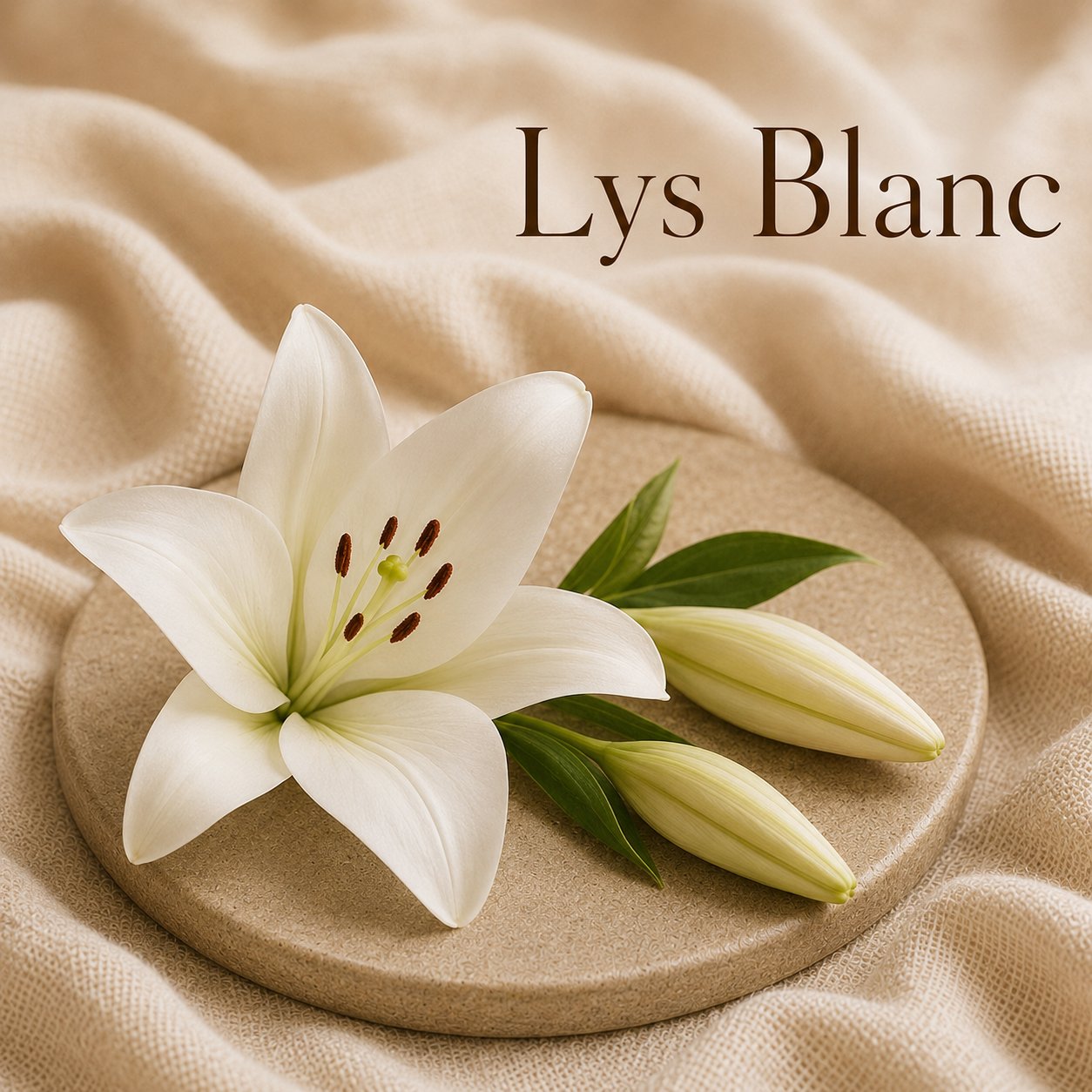 Fondant parfumé Lys Blanc alvea, présenté dans une ambiance florale.