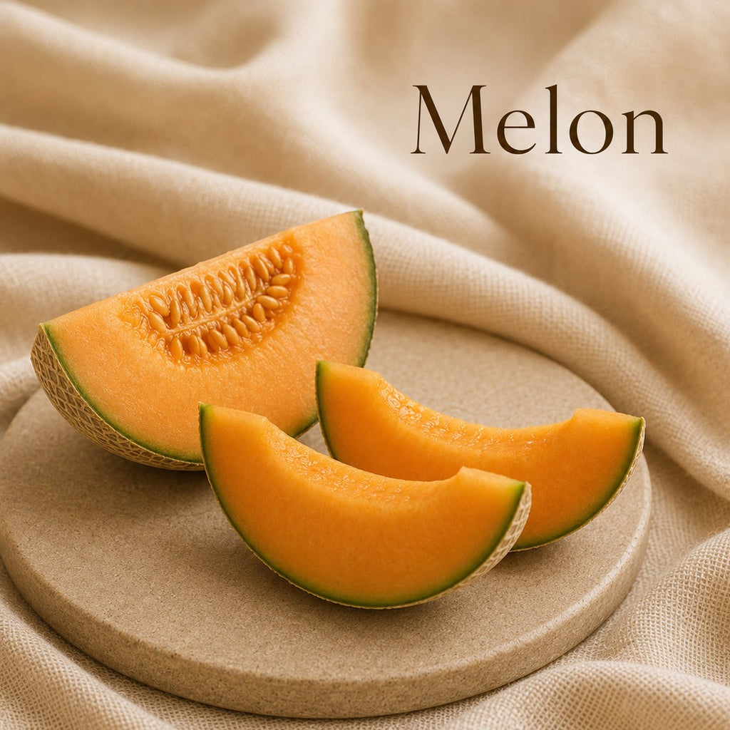 Fondant parfumé Melon alvea, présenté dans une ambiance fruitée.