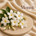 Fondant parfumé Monoï alvea, présenté dans une ambiance florale.