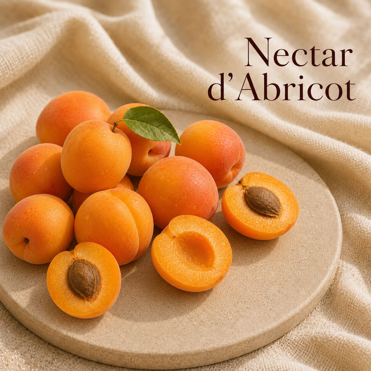 Fondant parfumé Nectar d'Abricot alvea, présenté dans une ambiance fruitée.