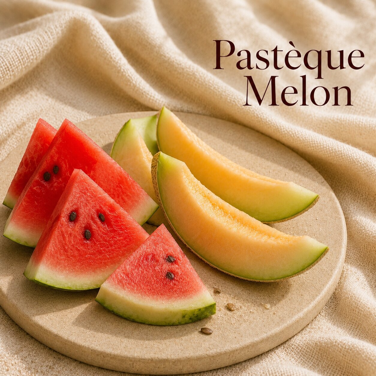 Fondant parfumé Pastèque Melon alvea, présenté dans une ambiance fruitée.
