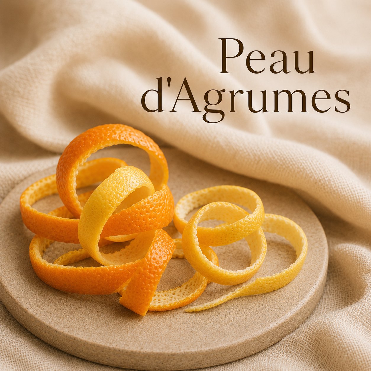 Fondant parfumé Peau d'Agrumes alvea, présenté dans une ambiance fruitée.