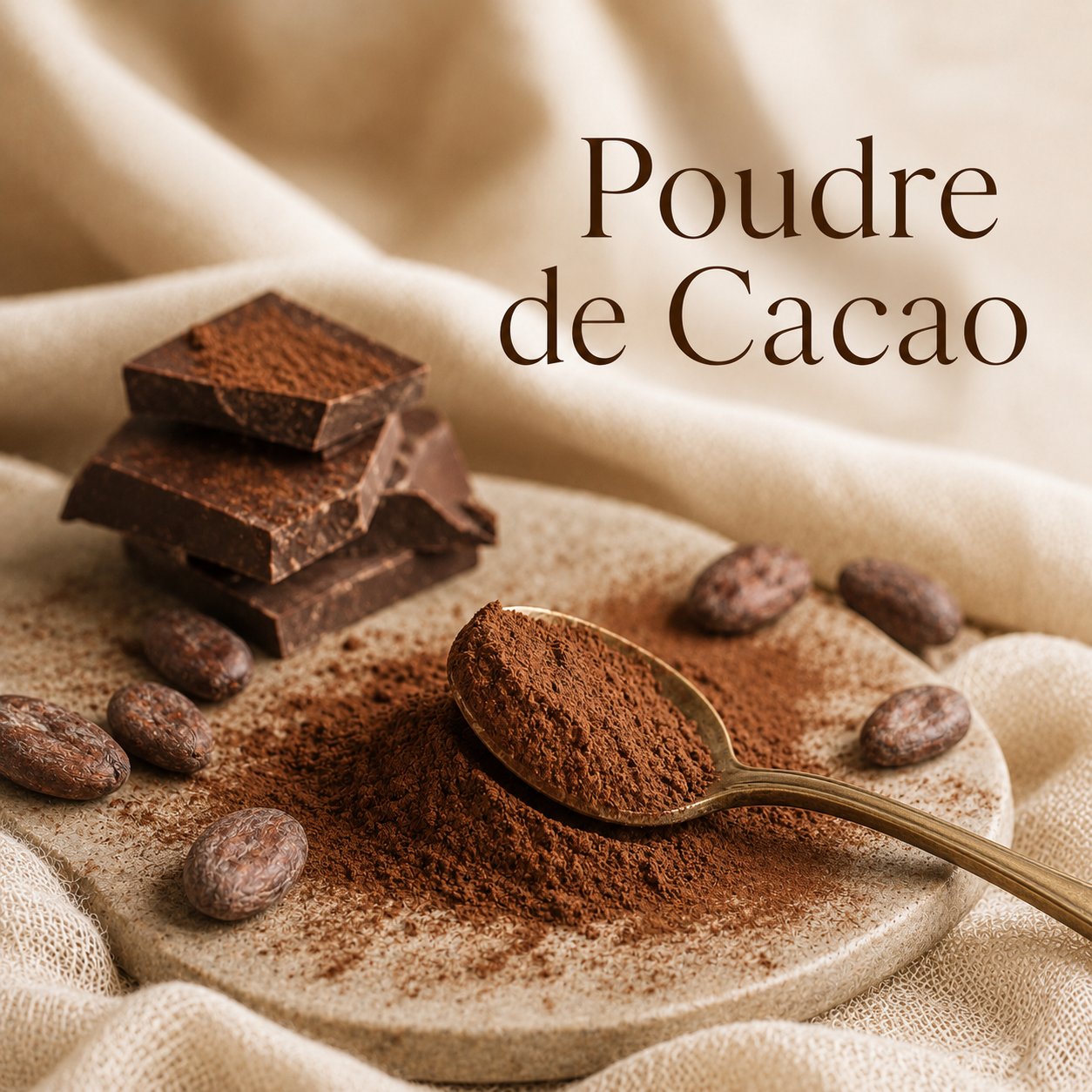 Fondant parfumé Poudre de Cacao alvea, présenté dans une ambiance gourmande.