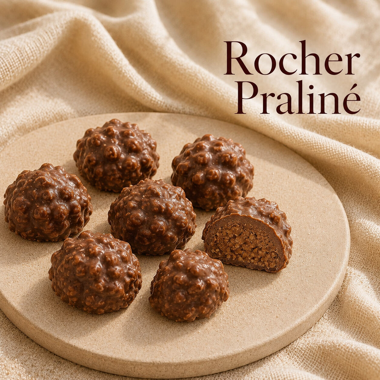 Fondant parfumé Rocher Praliné alvea, présenté dans une ambiance gourmande.