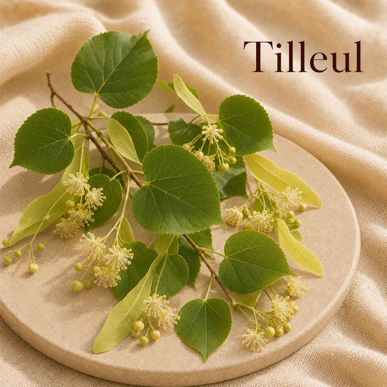 Fondant parfumé Tilleul alvea, présenté dans une ambiance naturelle et apaisante.